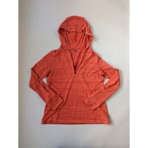 REI Woman's Size Small Quarter Zip Active Orange Long Sleeve Hoodie